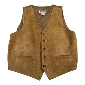 Northwoods Leather Suede Vest Mens Large Tan Good Western VLM 9932
